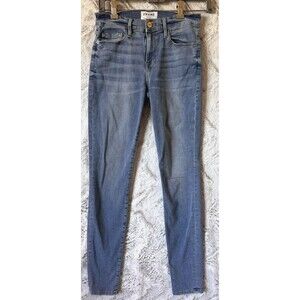 Frame Jeans Size 26 Le Skinny De‎ Jeanne Crop Mid Rise Blue Denim